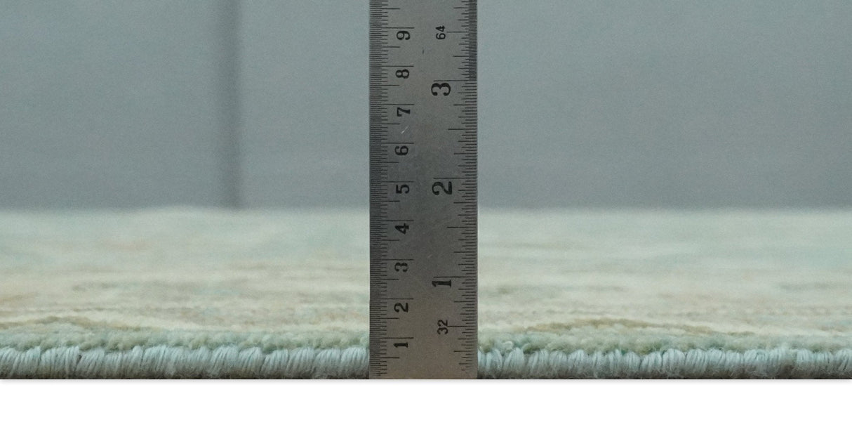 Antique style Floral Gray, Beige and Green Hand knotted Oriental Oushak Multi Size Wool Area Rug