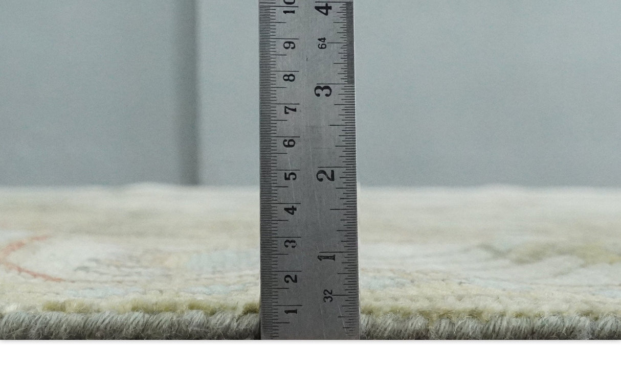 Antique Style Green, Ivory and Beige Hand knotted Heriz Serapi Multi Size wool Area Rug