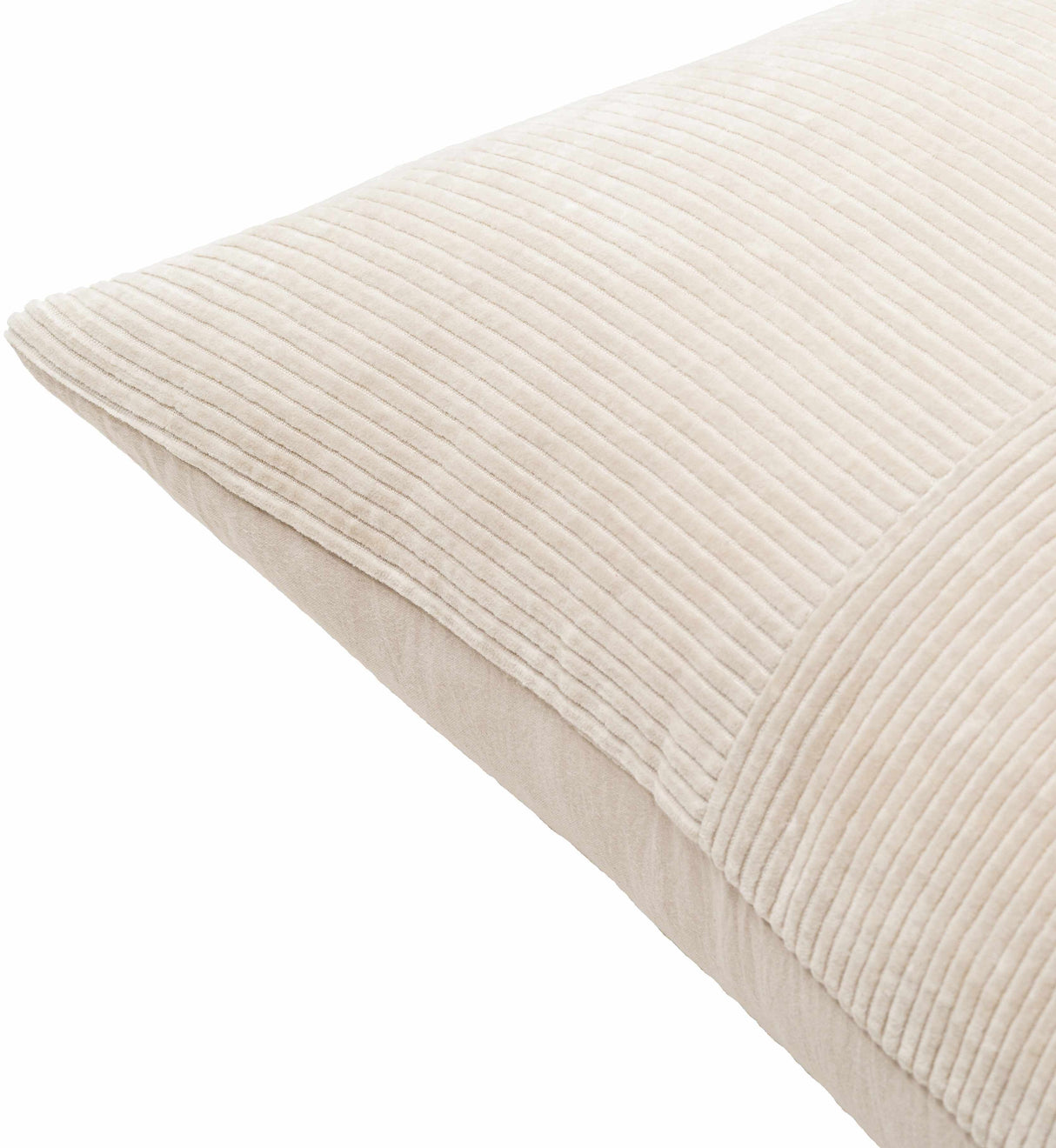 Aqil Beige Corduroy Patchwork Accent Pillow