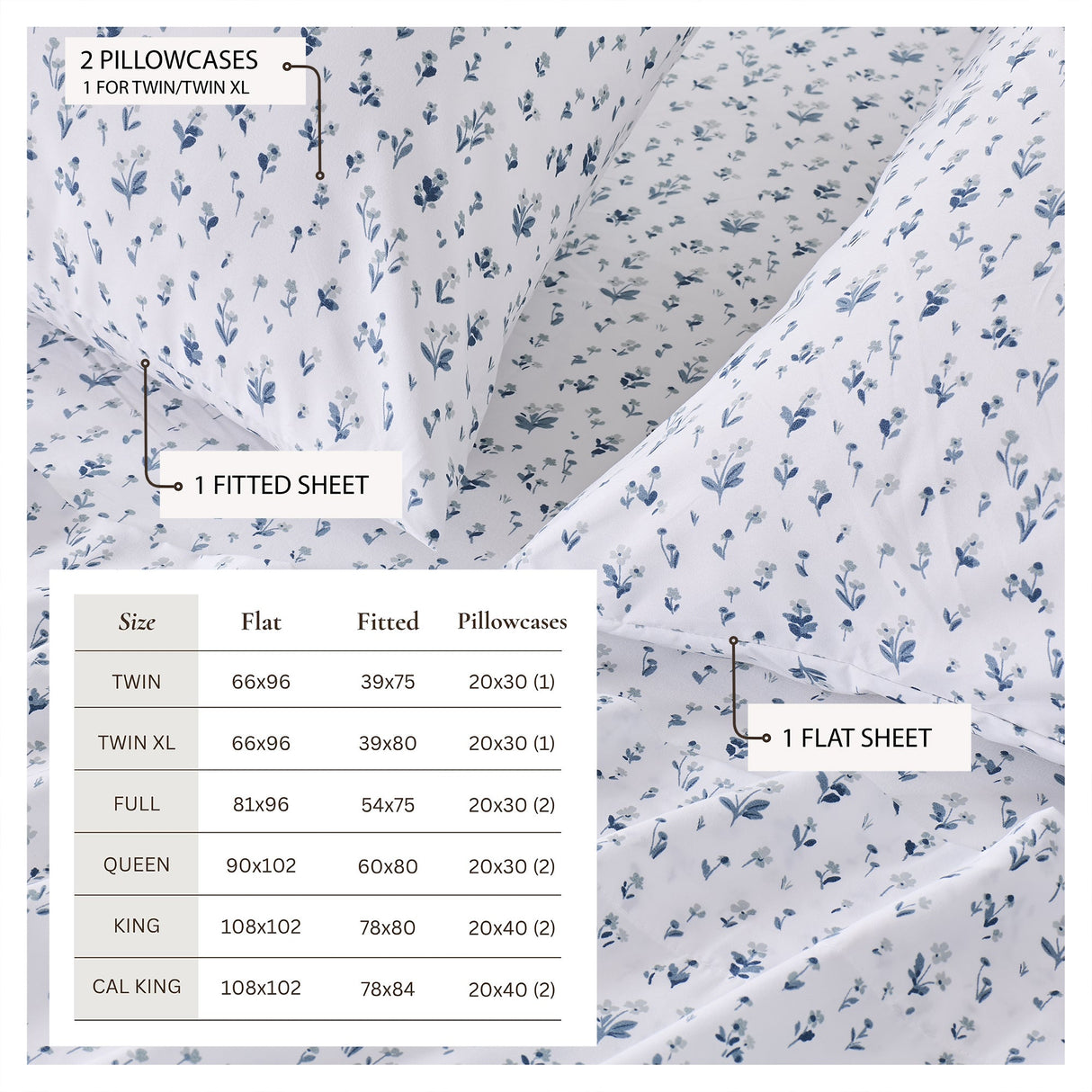 Watercolor Floral Sheet Set - Delia Collection