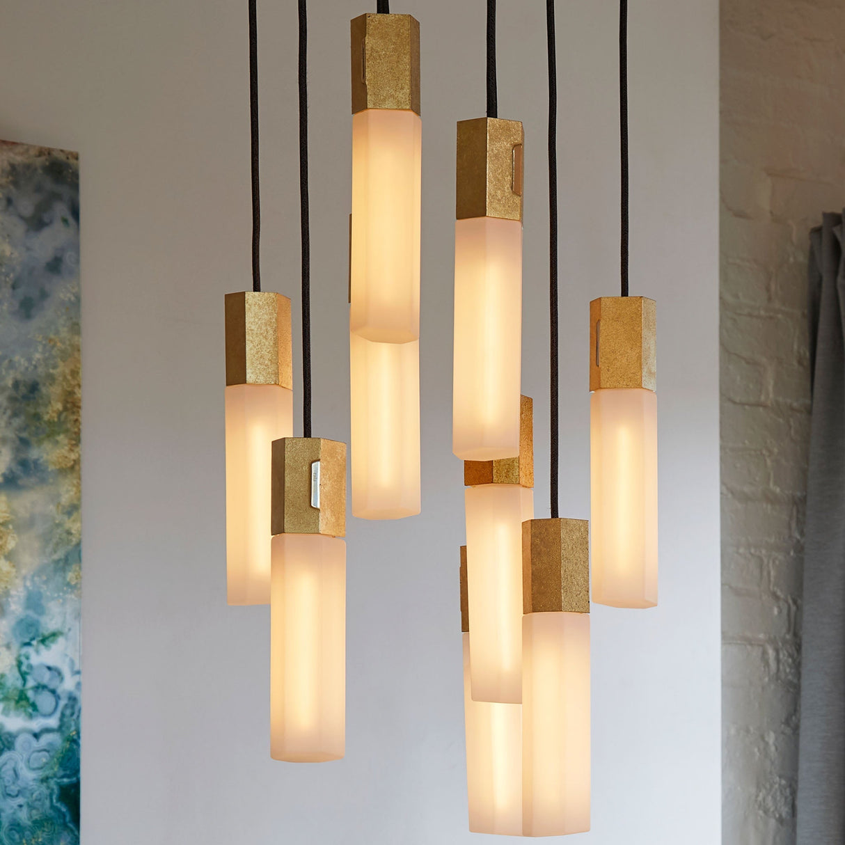 Basalt Nine Pendant in Brass