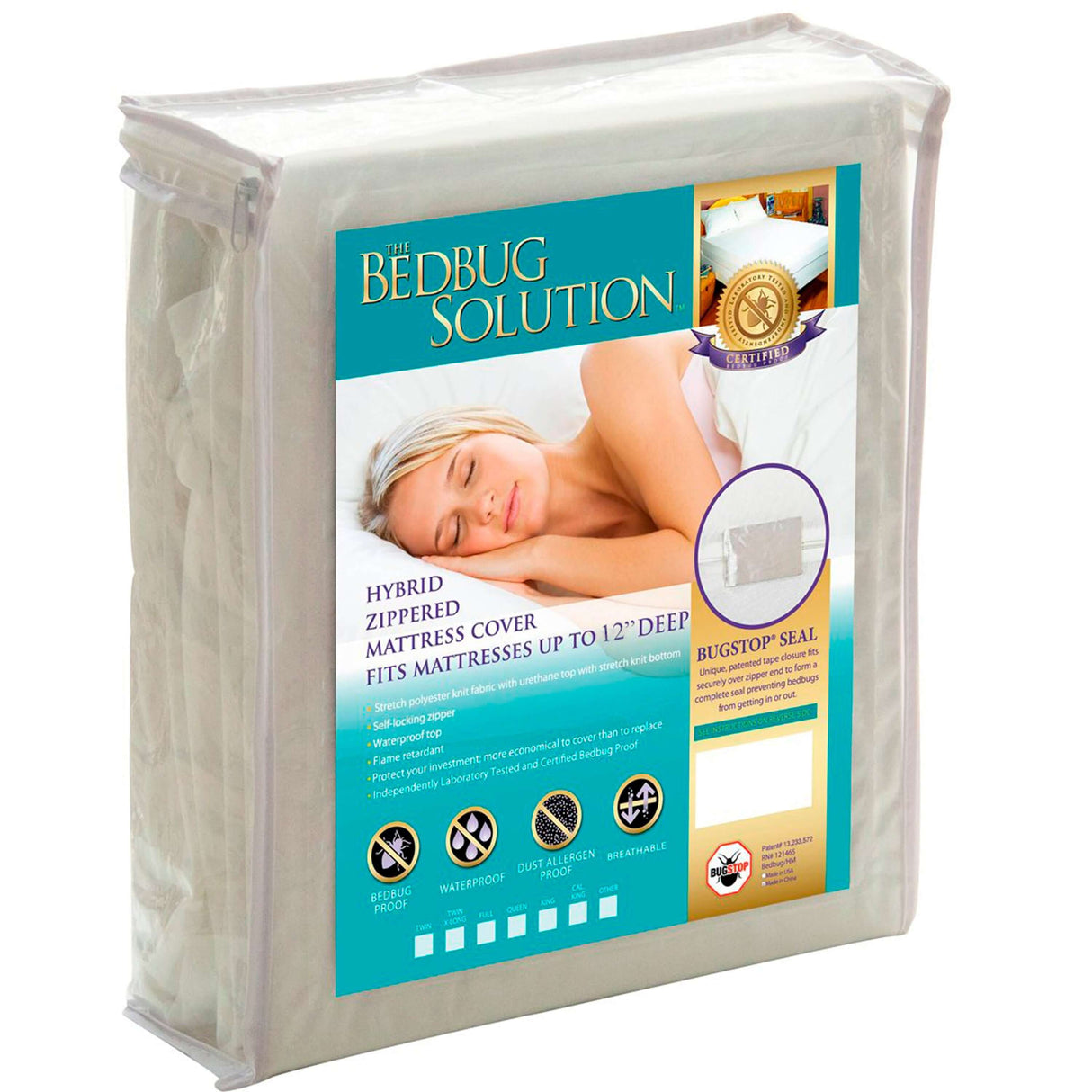 Bargoose BedBug Solution™ Hybrid Zippered Mattress Encasing - Stretches To Fit 9-12" Mattresses