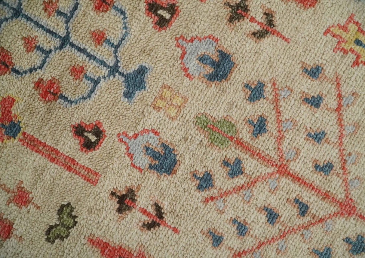 Beige, Brown and Rust Tree of Life Hand Knotted Traditional Multi Size Wool Rug