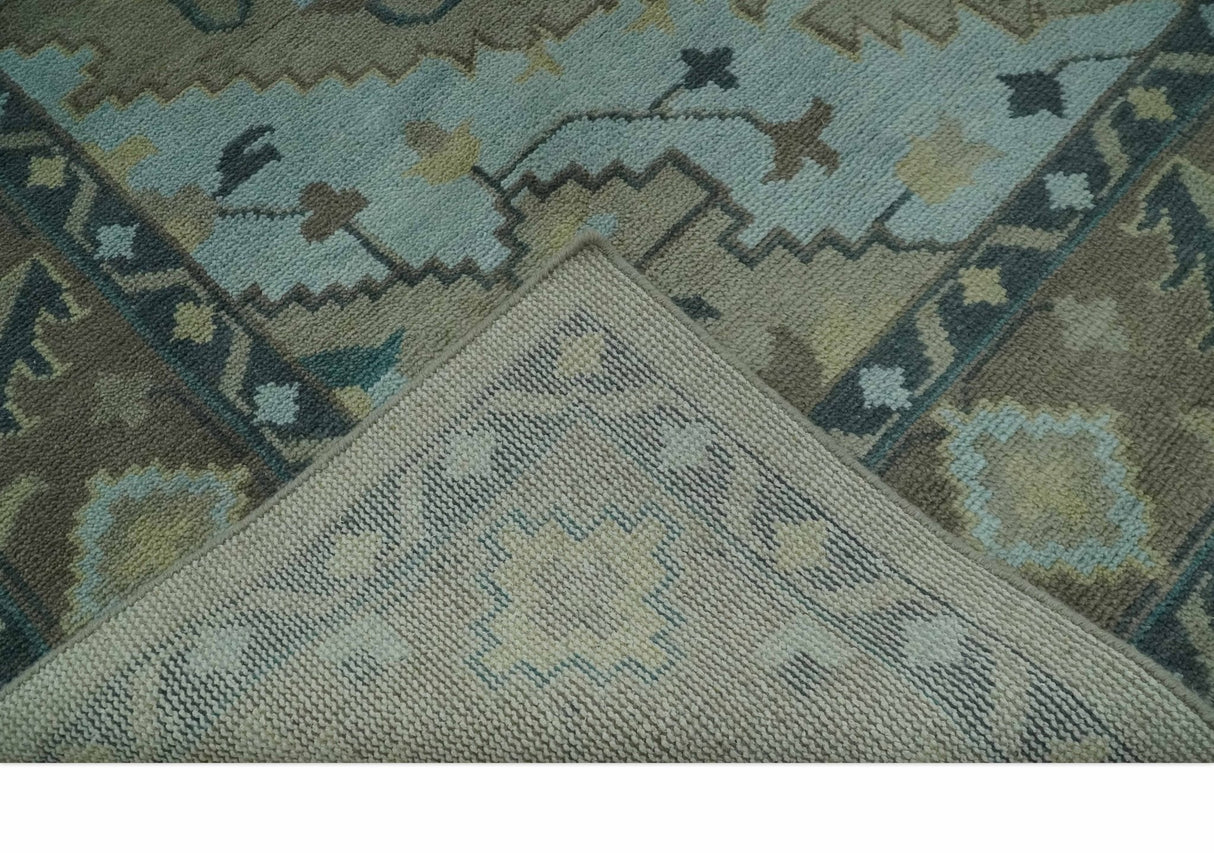 Beige, Brown and Silver Hand Knotted Traditional Multi size wool Area Rug