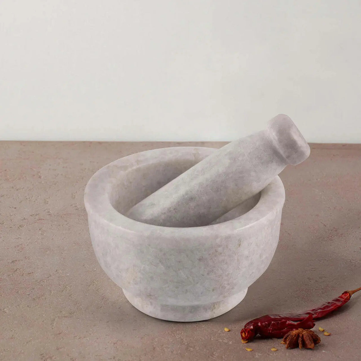Bella White Marble Mortar Pestle Set