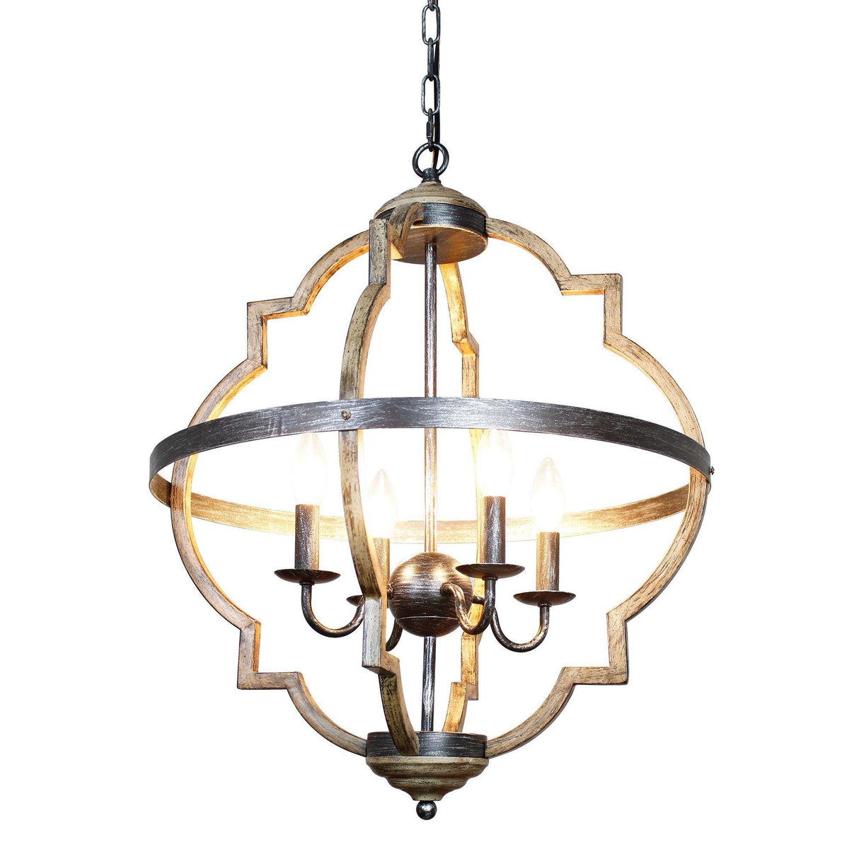 Bennington 4-Light Lantern Geometric Chandelier