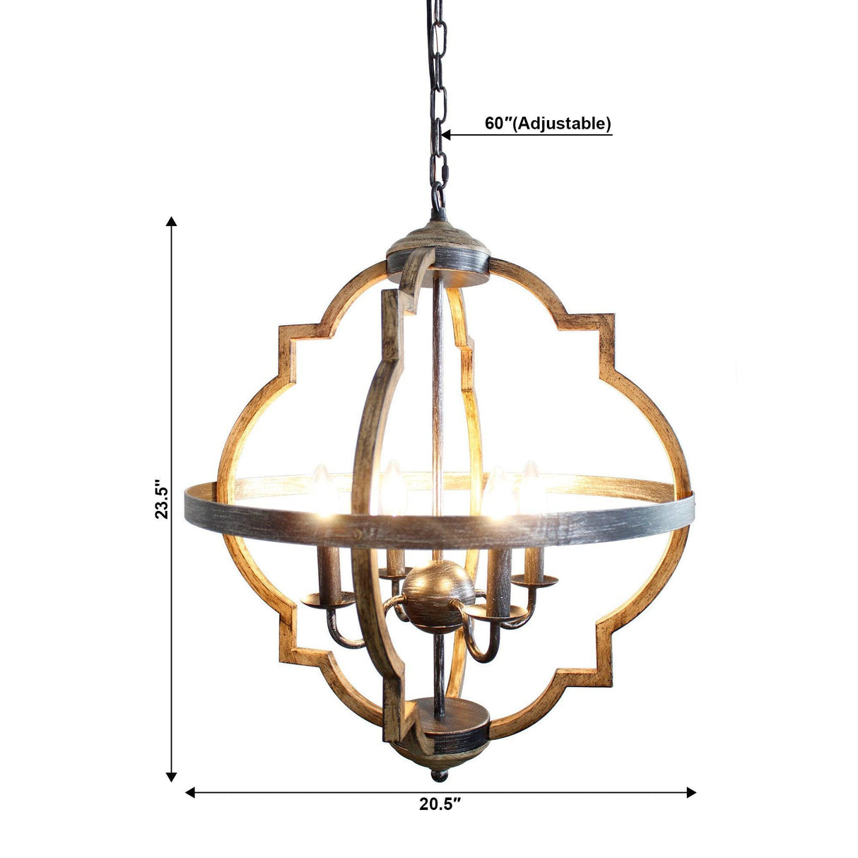 Bennington 4-Light Lantern Geometric Chandelier