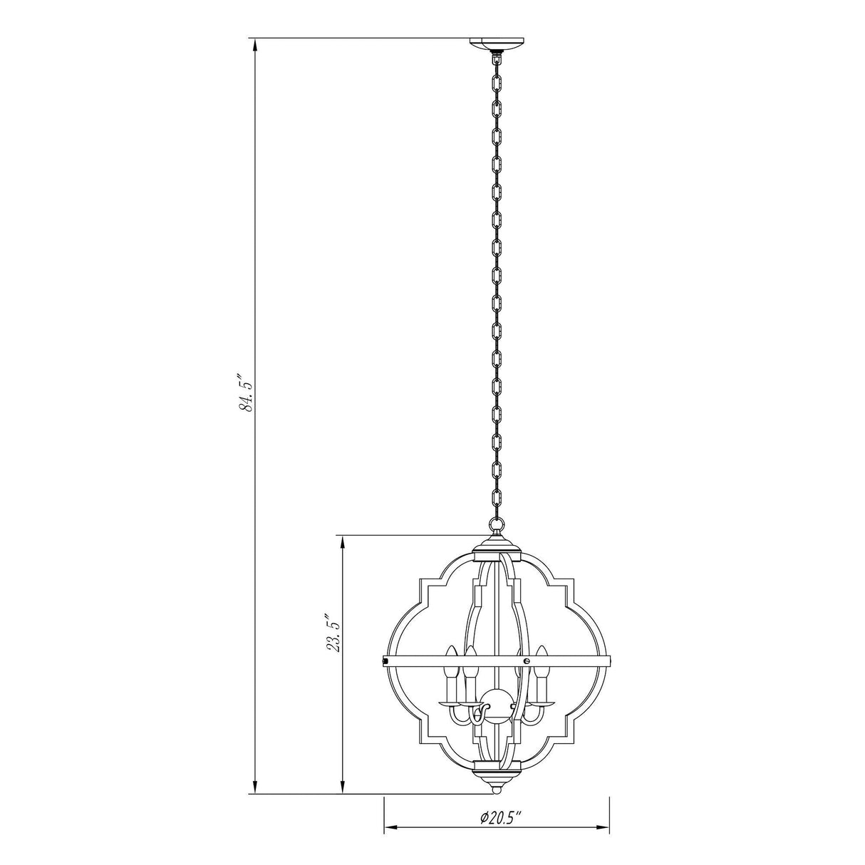 Bennington 4-Light Lantern Geometric Chandelier