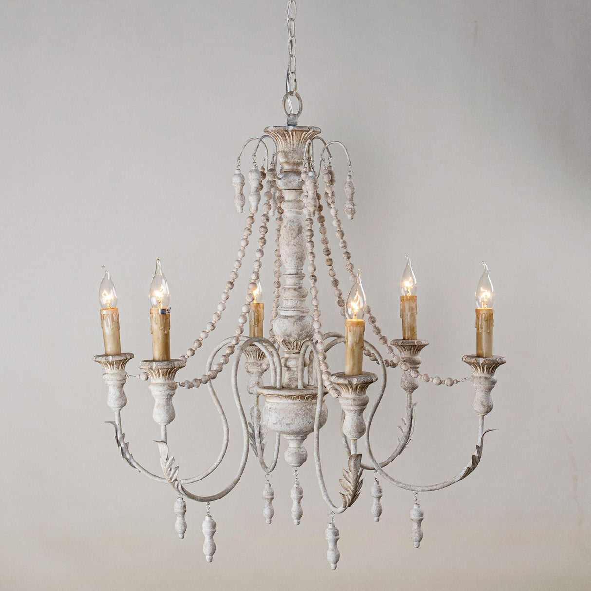 Billiter 6 Light Wood Gray Chandelier
