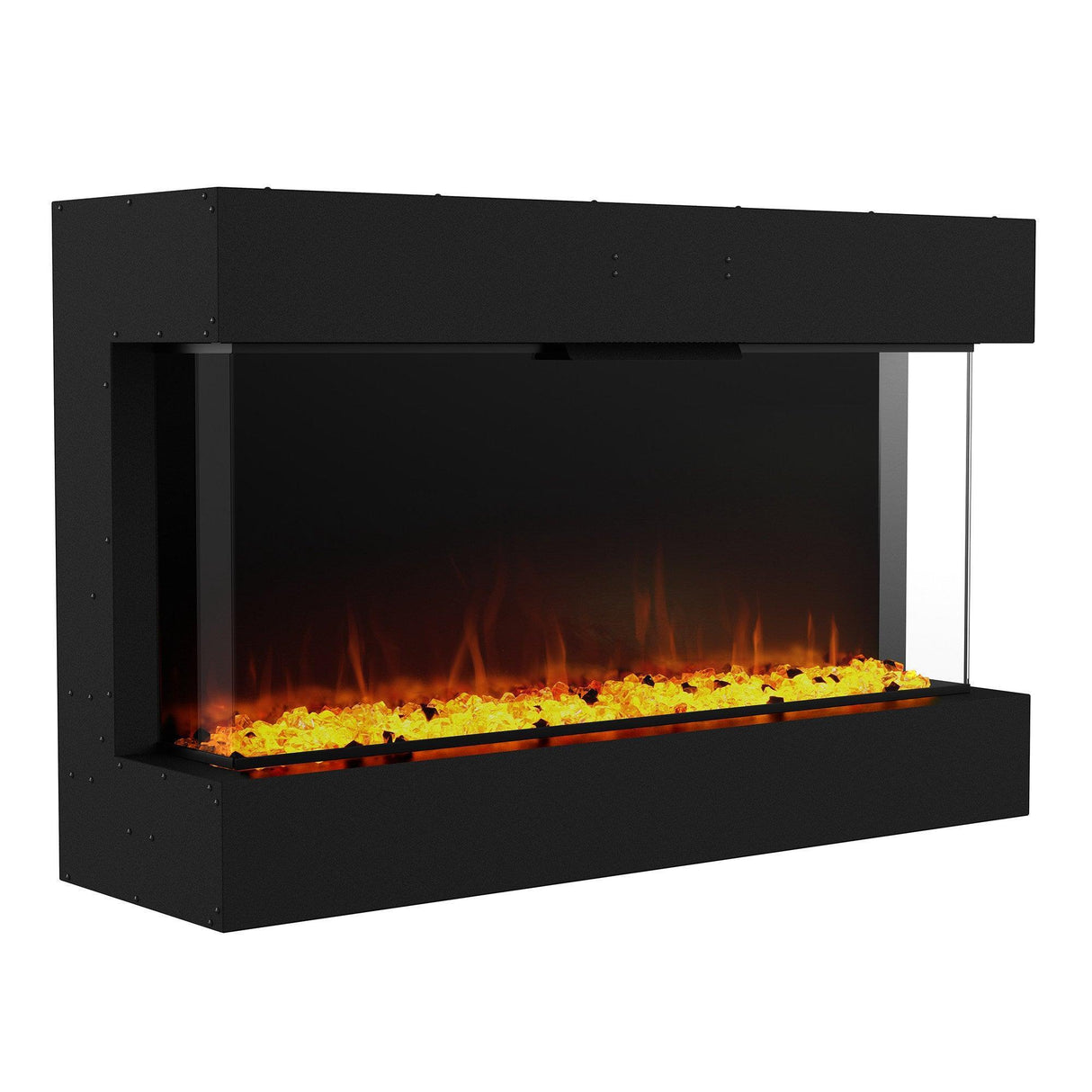 Black Insert or Wall-Mount Electric 3-Color Flame with LED Light Fireplace
