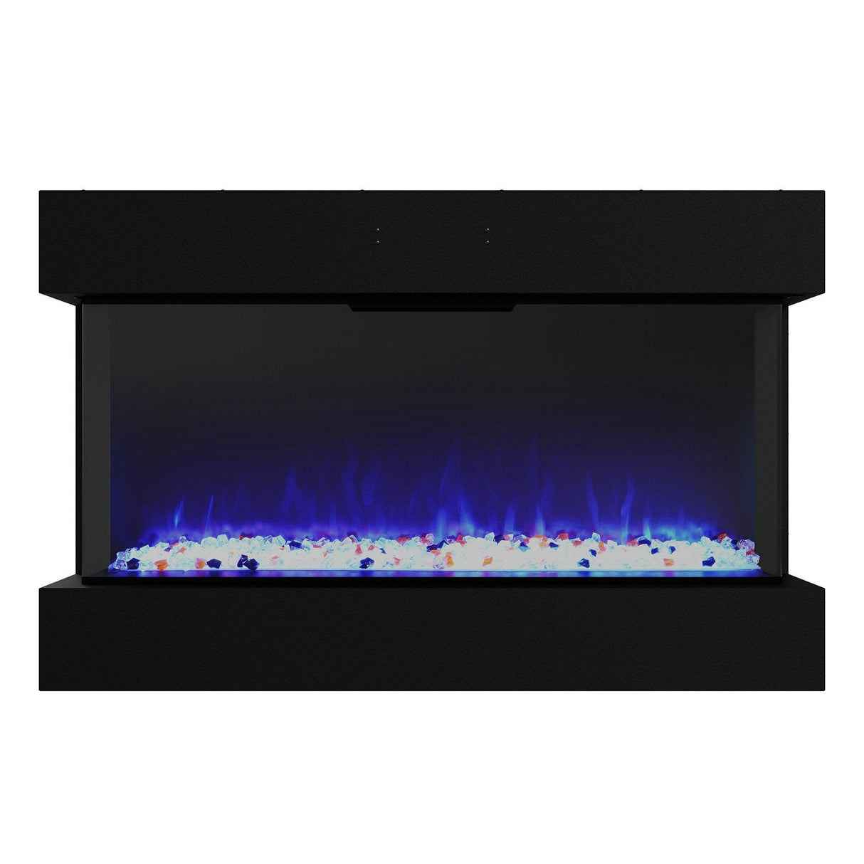 Black Insert or Wall-Mount Electric 3-Color Flame with LED Light Fireplace