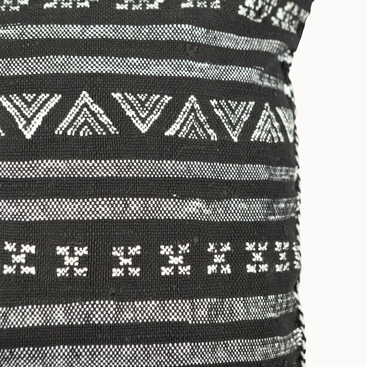 Desert Stripe Cactus Silk Pillow | Black