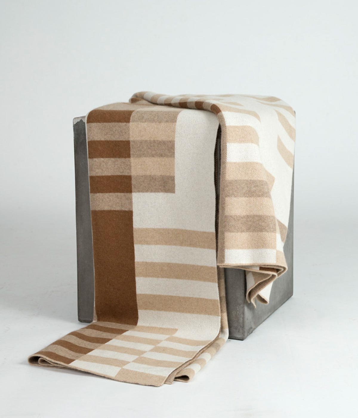 Bauhaus Cognac Knit Cashmere Throw