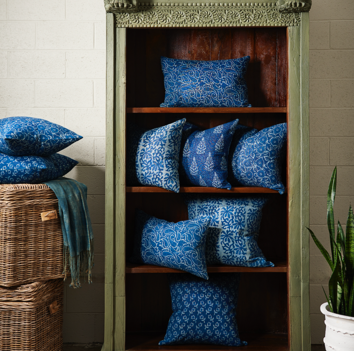 Aisha Blue Pillow 20" x 20"