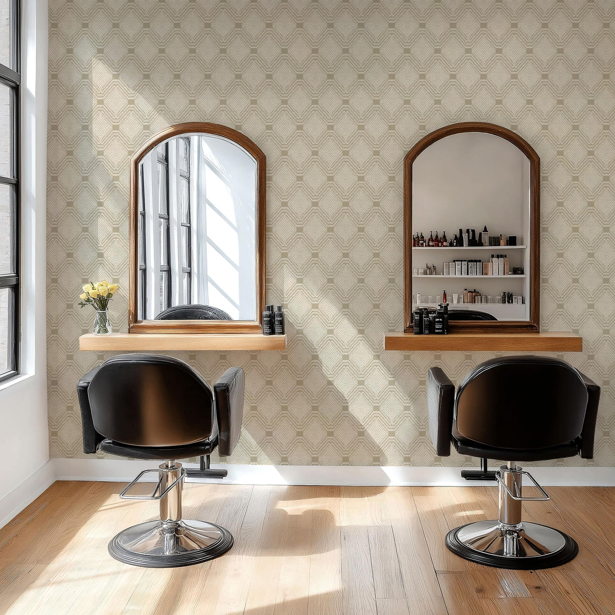 Boho Geometric Neutral Wallpaper | Textured Sand Pattern