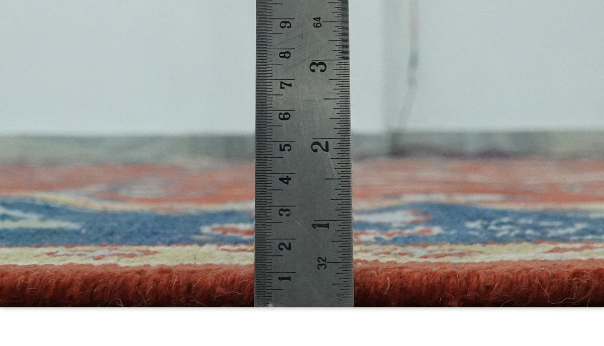 Brown, Blue and Beige Traditional Oriental Hand Knotted Multi Size Wool Area Rug