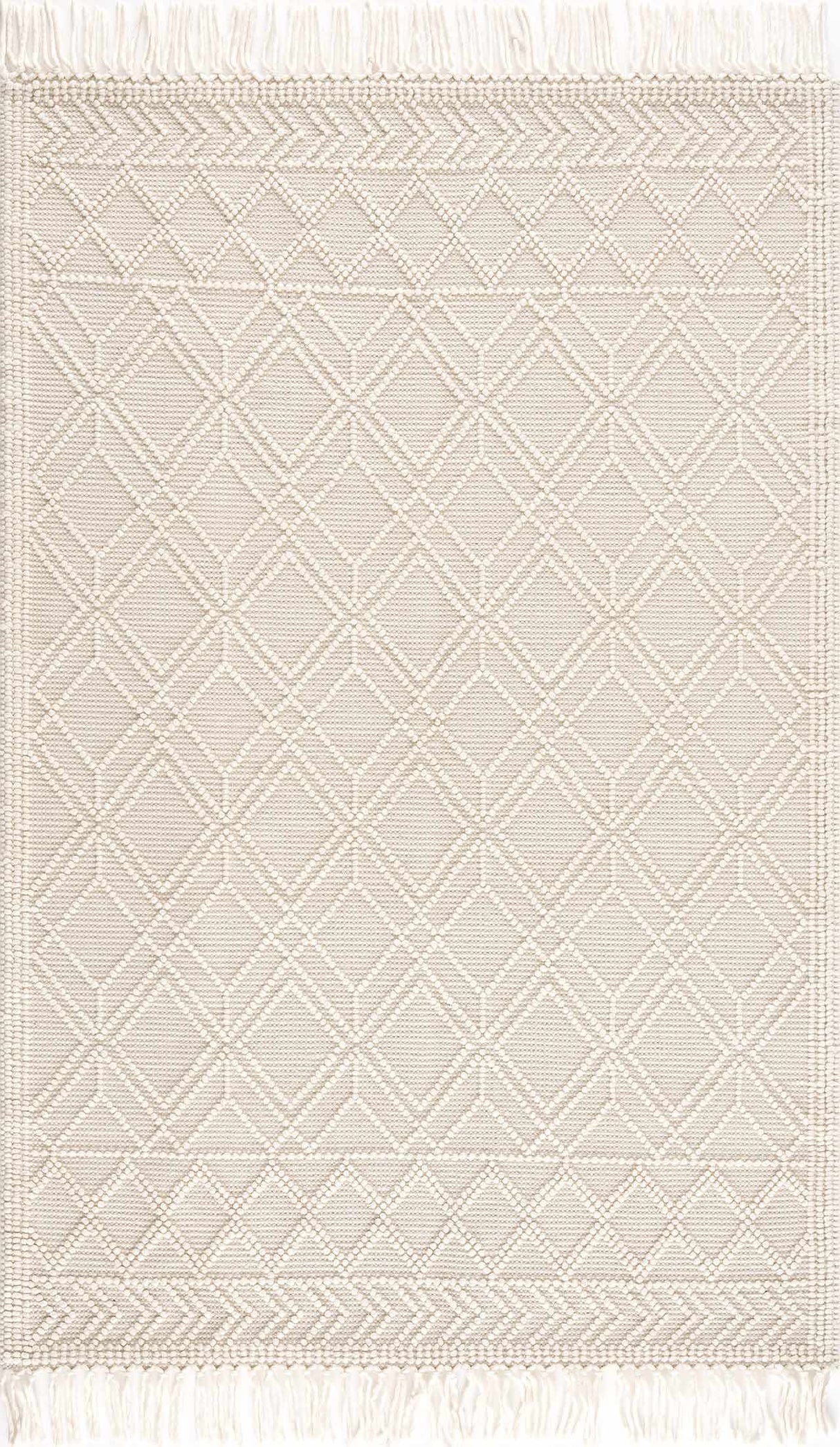 Ramsbury Beige Trellis Wool Rug