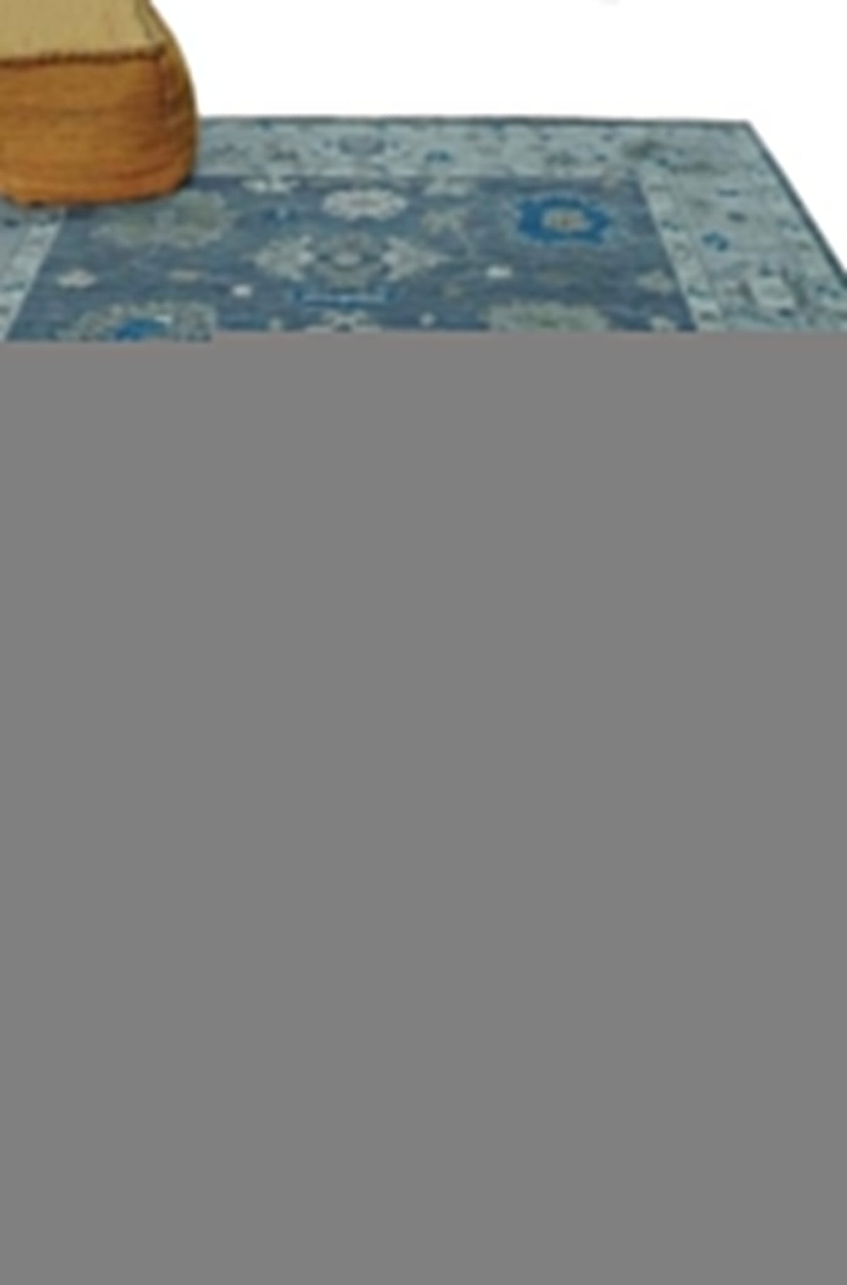 Charcoal and Silver Hand knotted Traditional Oushak Custom Made wool Area Rug