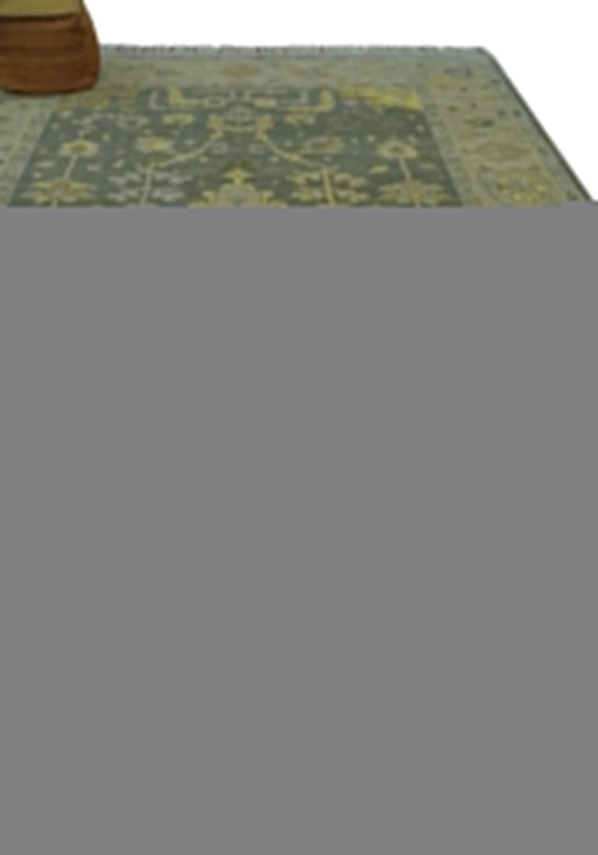 Charcoal, Olive and Mustard Hand knotted Oriental Oushak Custom Made wool Area Rug