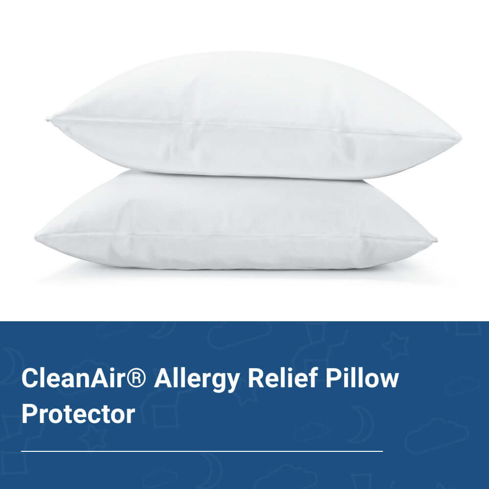 Bargoose CleanAir® Allergy Relief Pillow Protector - Zippered Pillow Encasement For Dust Mites, Sweat, Spills