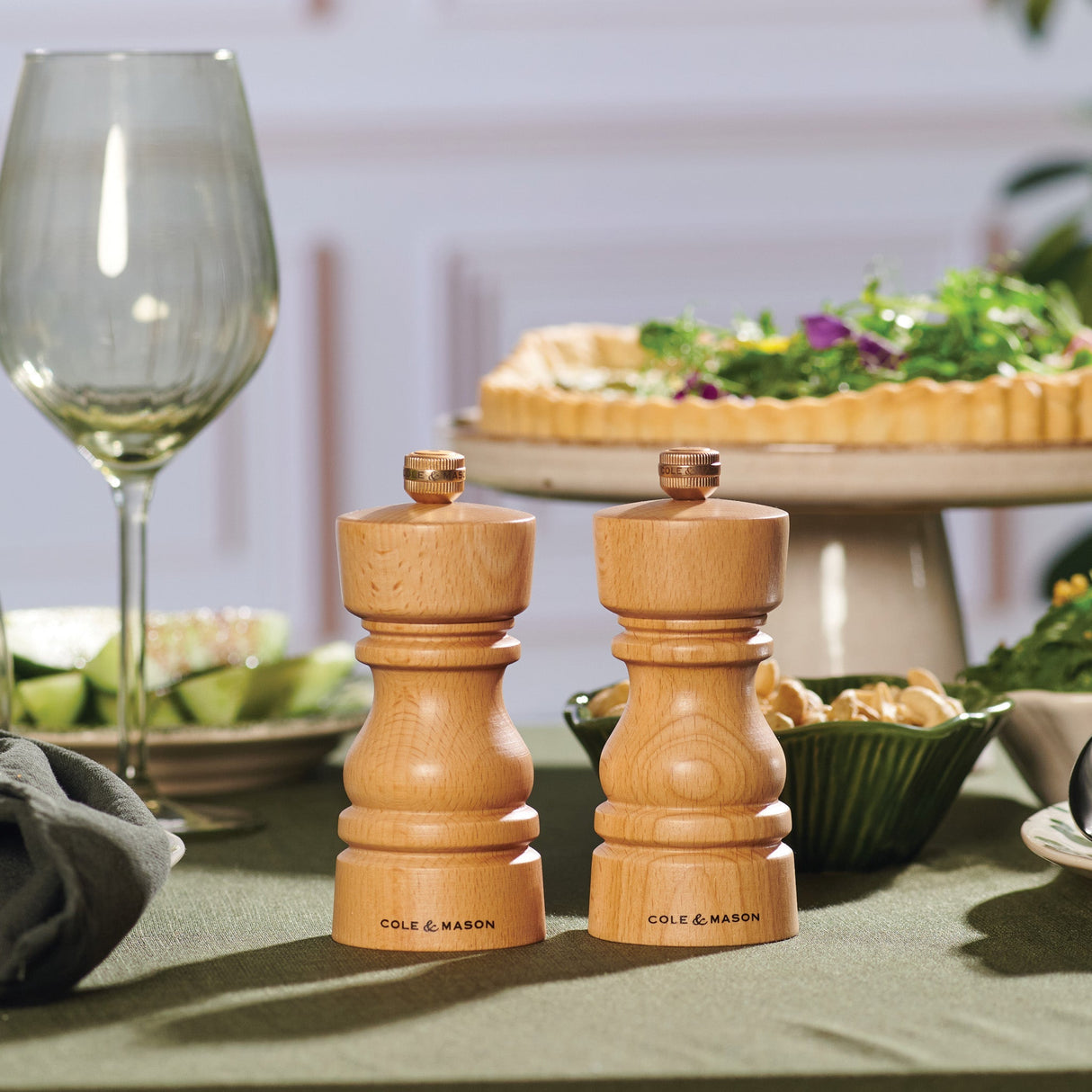 Cole & Mason London Natural Beech Salt & Pepper Mills