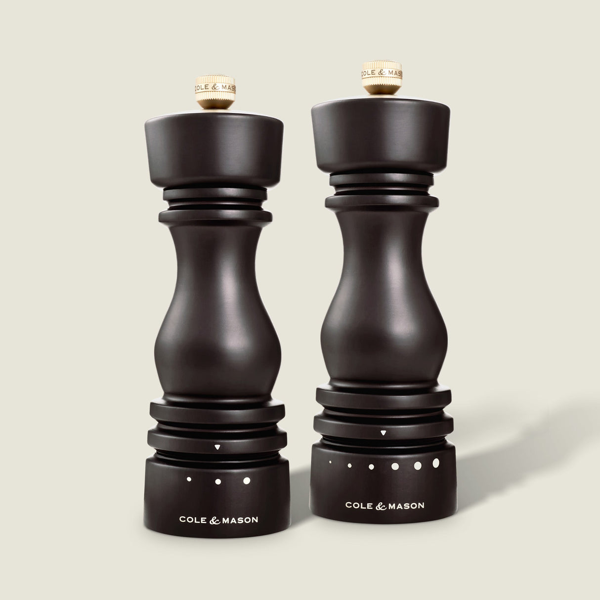 Cole & Mason London Chocolate Wood Grind Select Salt & Pepper Mills