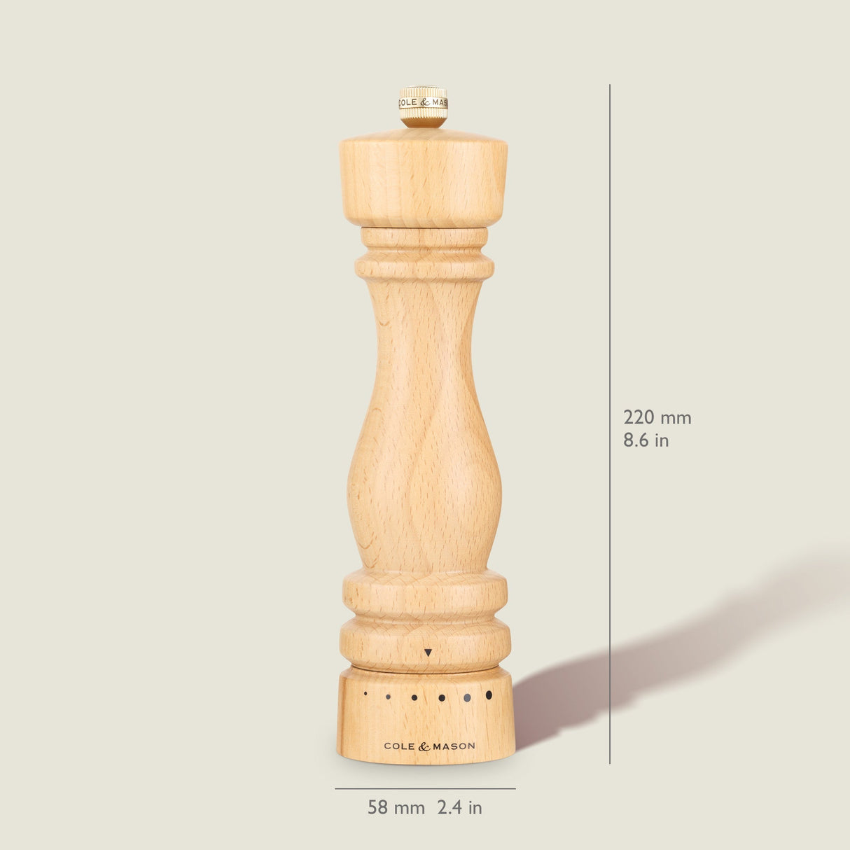 Cole & Mason London Natural Beech Grind Select Salt & Pepper Mills