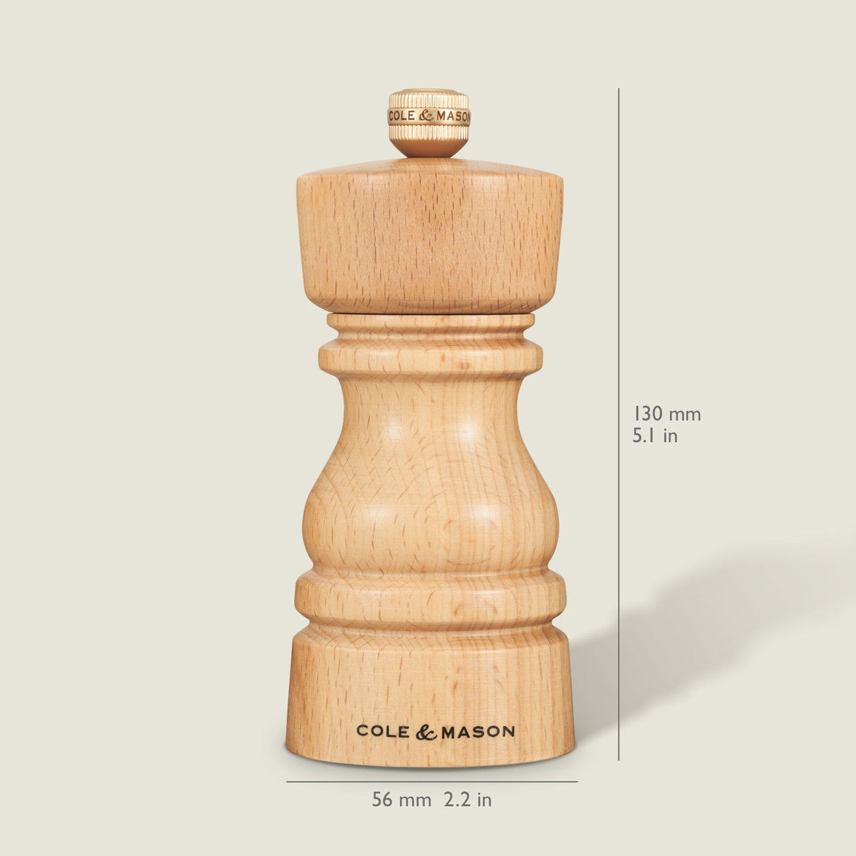 Cole & Mason London Natural Beech Salt & Pepper Mills