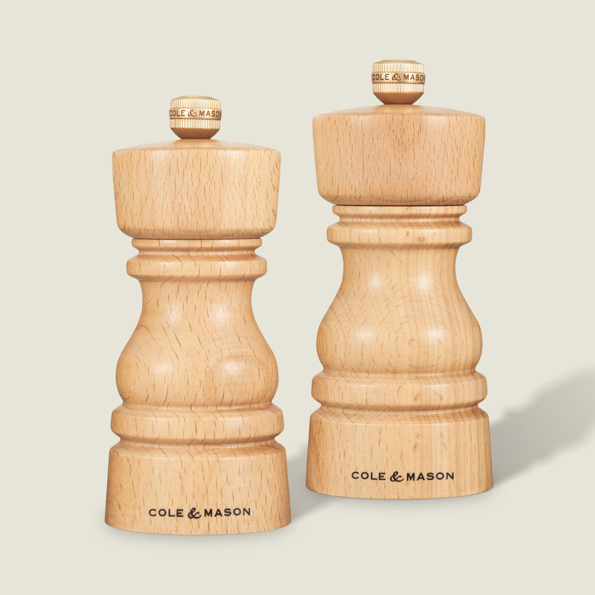 Cole & Mason London Natural Beech Salt & Pepper Mills