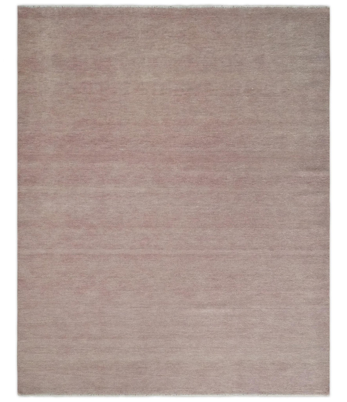 Contemporary Custom Made Modern Solid Peach Hand knotted Wool Area Rug