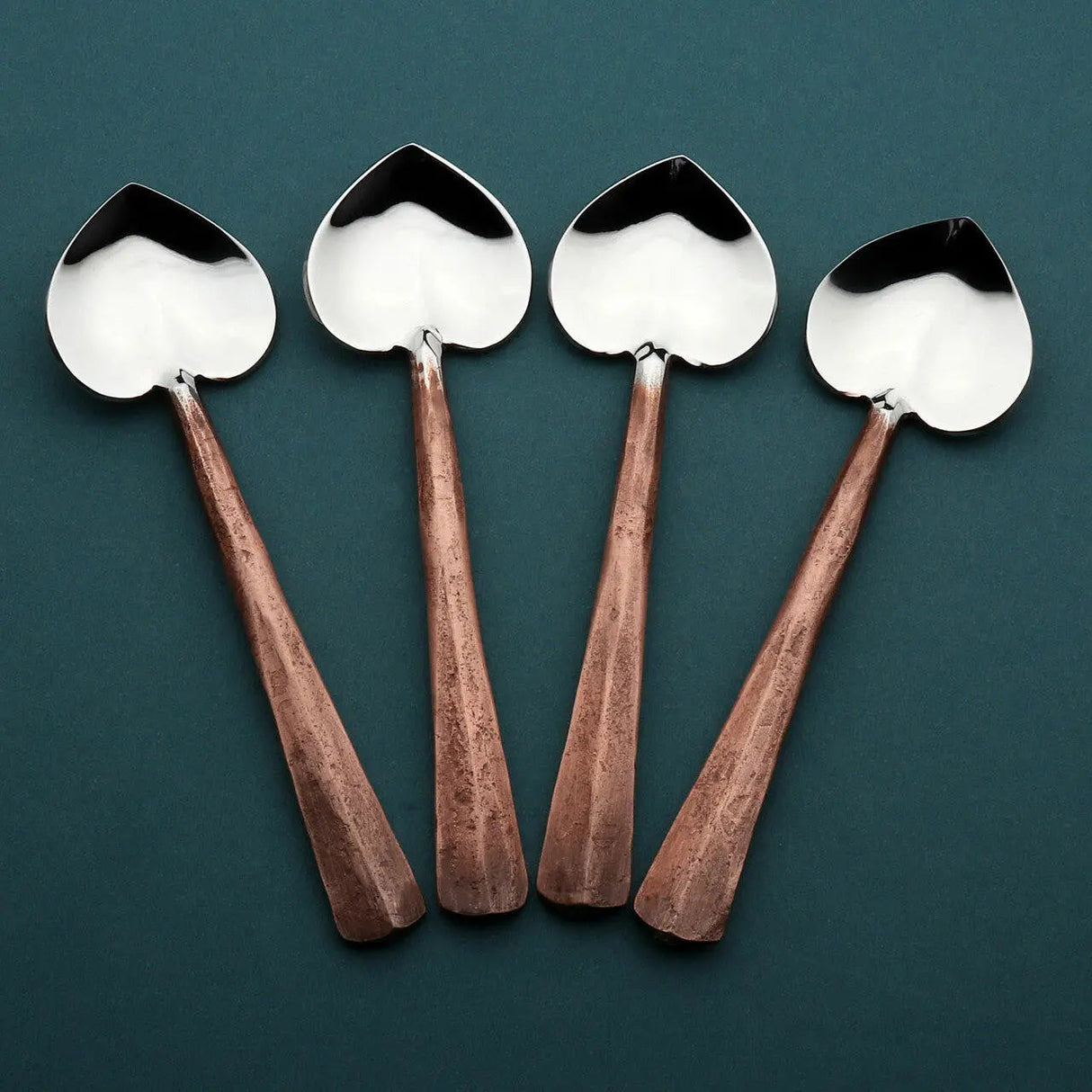 Copper Ridge Heart Coffee/Dessert Table Spoon 4 Pc. Set