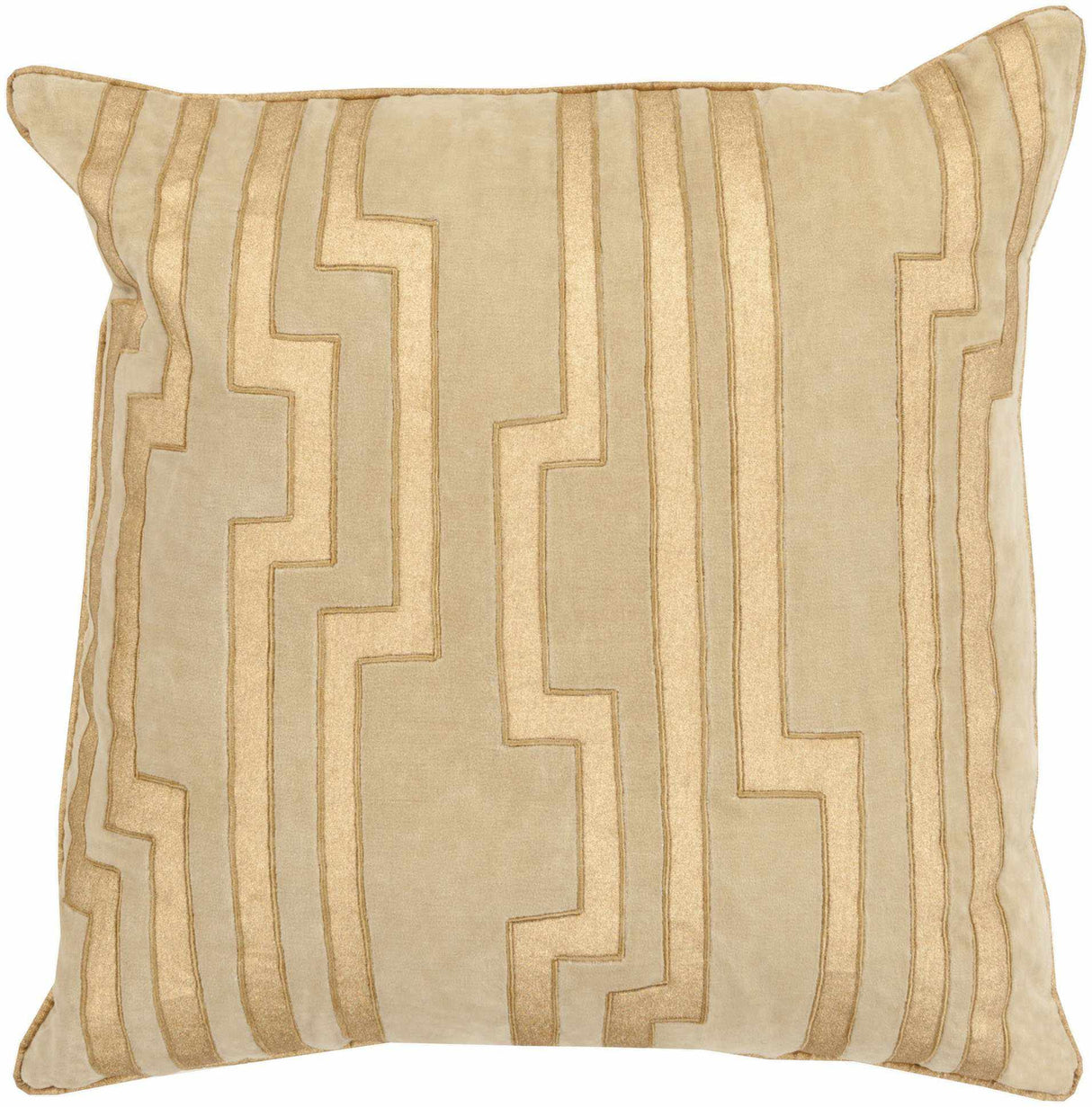 Linkebeek Metallic Gold Pillow Cover