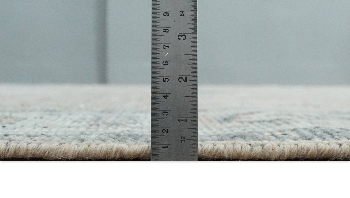 Custom Made Antique Style Peach, Ivory and Charcoal Hand knotted Traditional Wool Rug