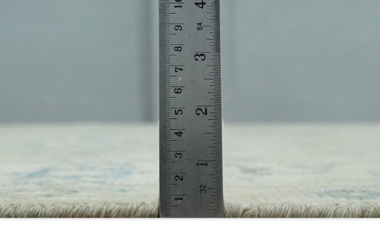 Custom Made Beige and Ivory Hand knotted Traditional Oushak wool Area Rug