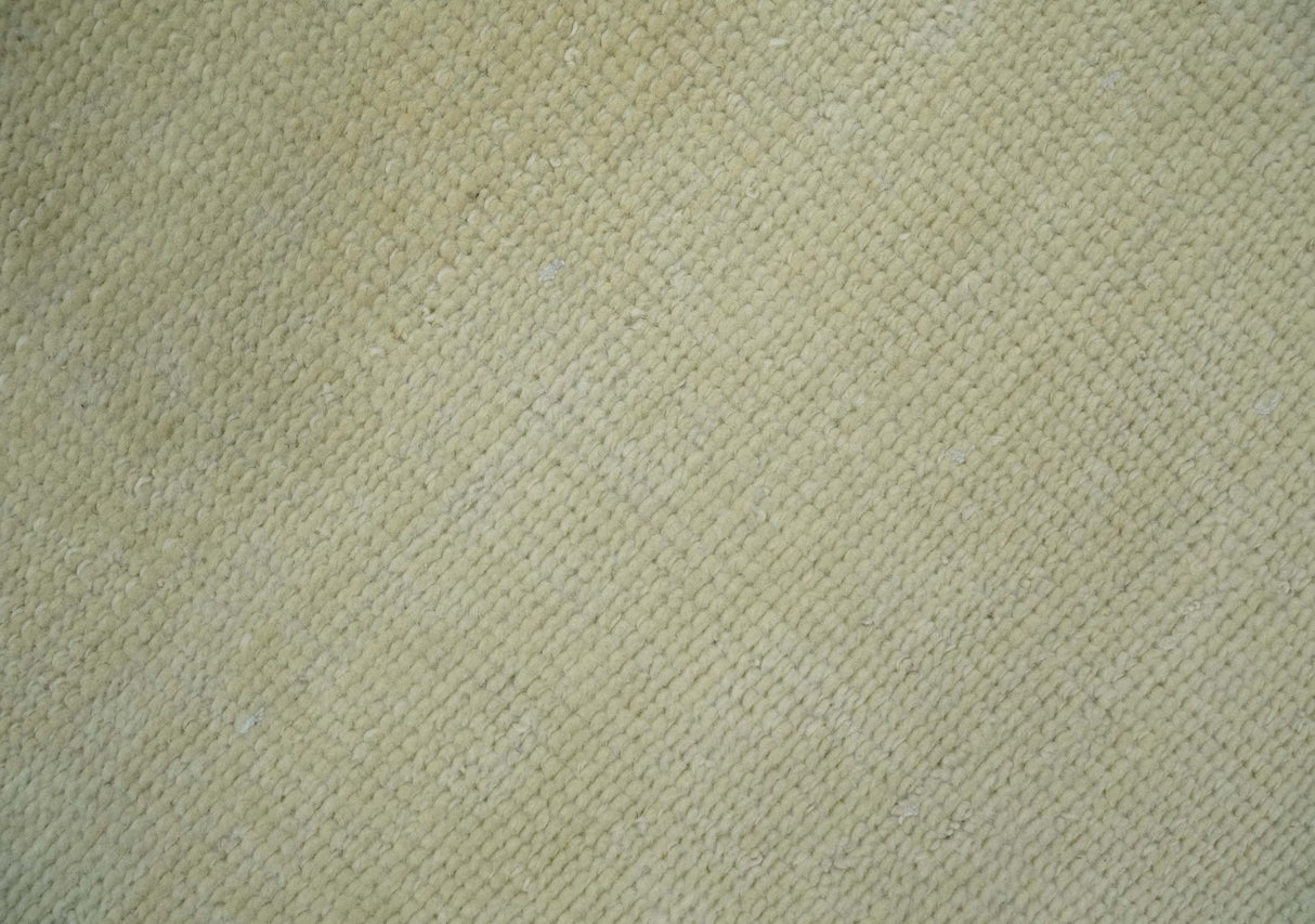 Custom Made Beige Modern Solid Hand knotted wool Area Rug