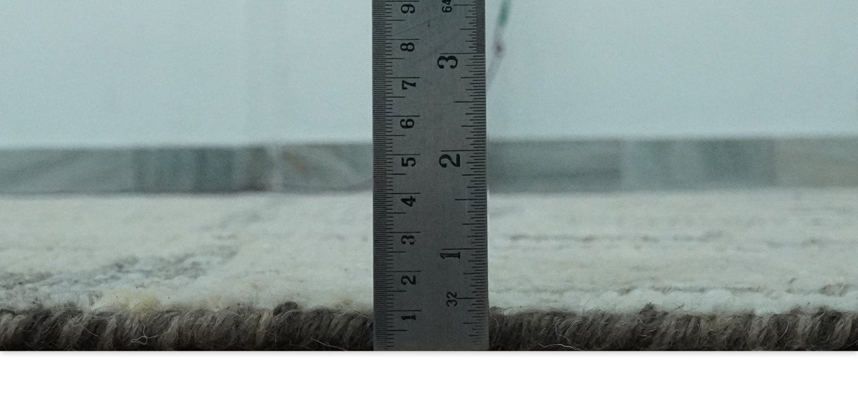 Custom Made Beige, Olive and Gray Hand Knotted Modern Abstract wool Area Rug