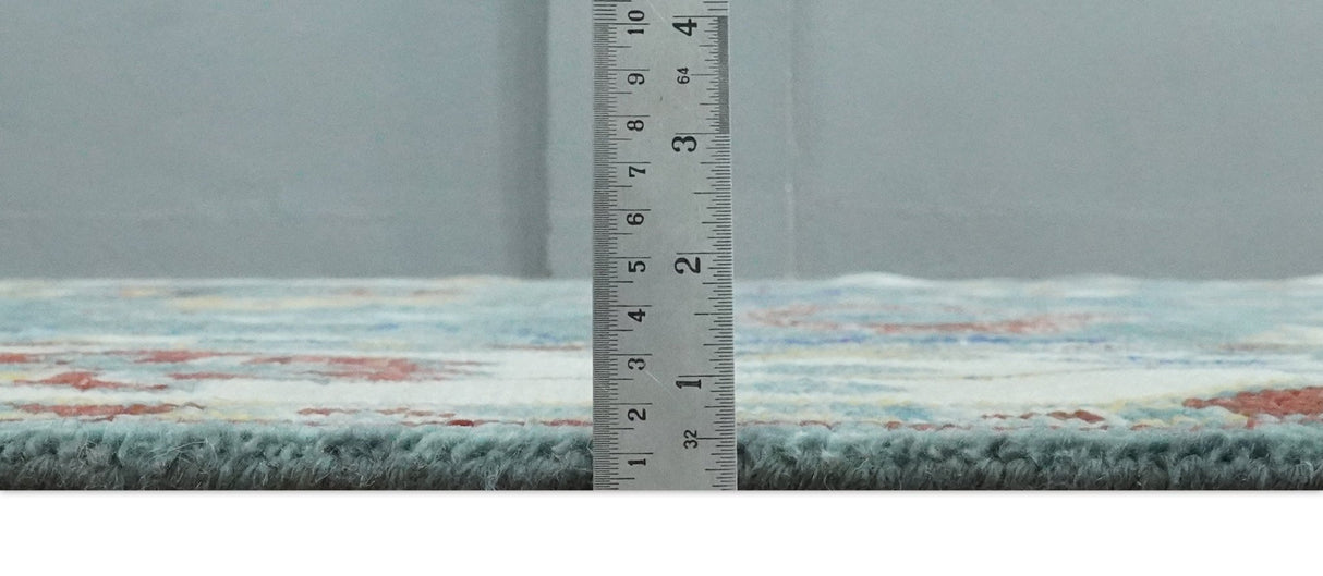 Custom Made Blue and Ivory Colorful Hand knotted Traditional Oushak wool Area Rug