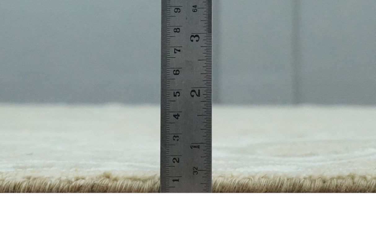 Custom Made Earthy Hand Knotted Beige and Ivory Traditional Multi Size Wool Area Rug