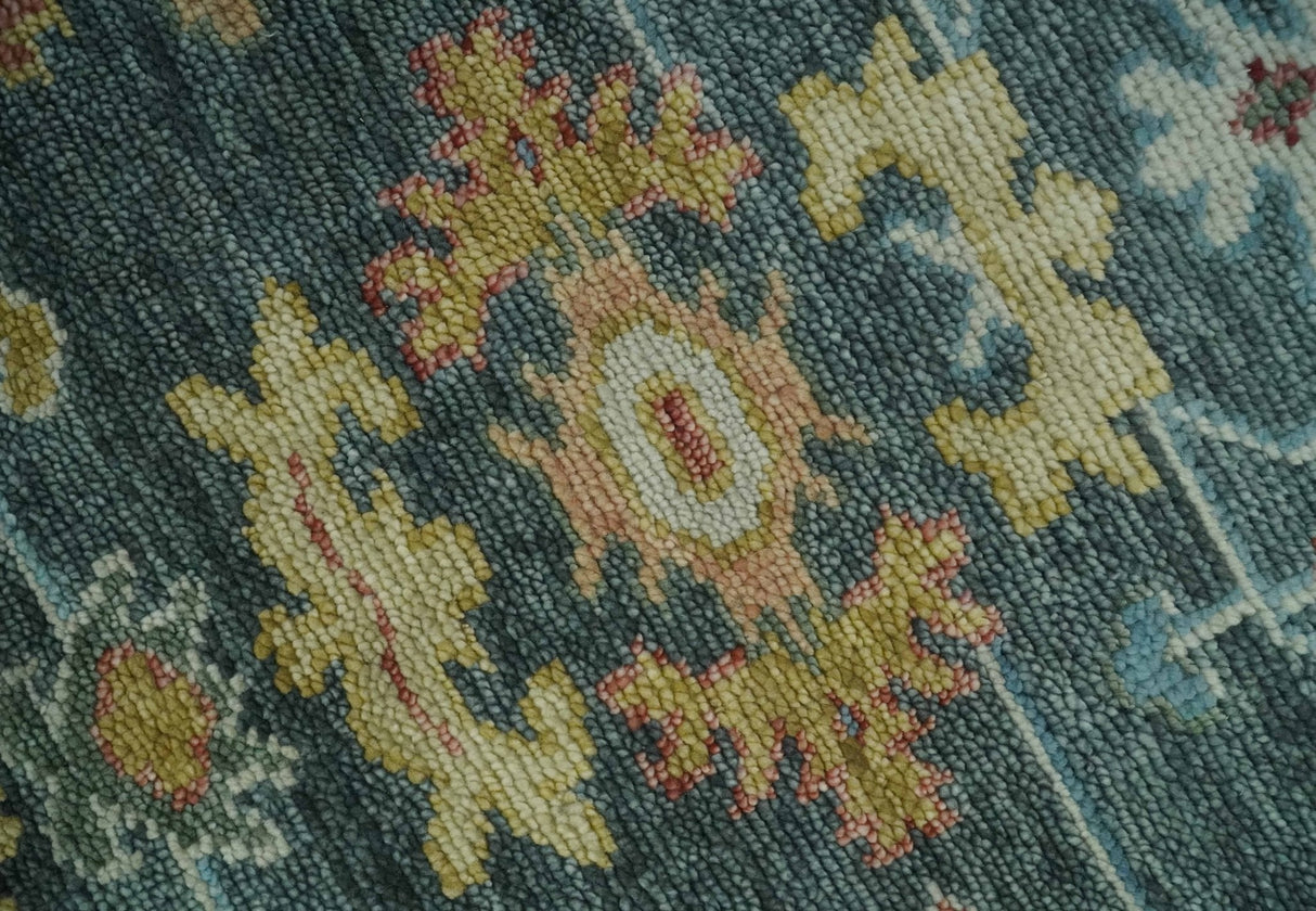 Custom Made Gray and Beige Hand knotted Traditional Oushak Multi Size wool Area Rug