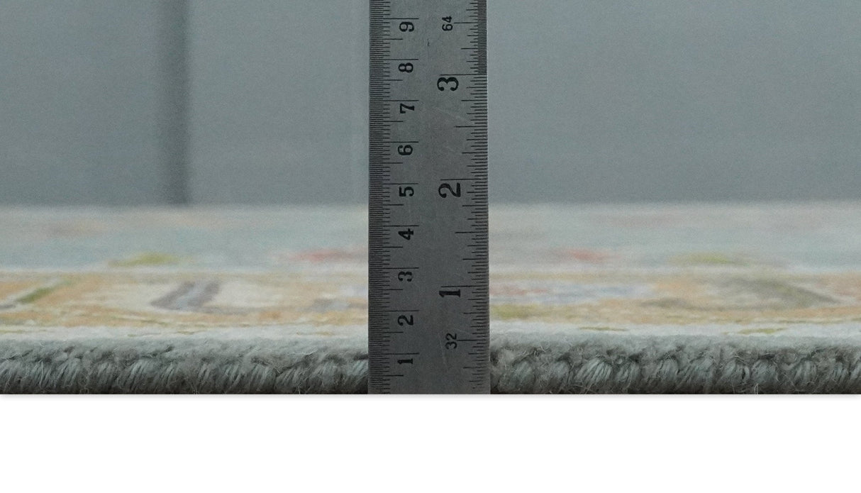 Custom Made Gray and Gold Hand knotted Traditional Oushak wool Area Rug