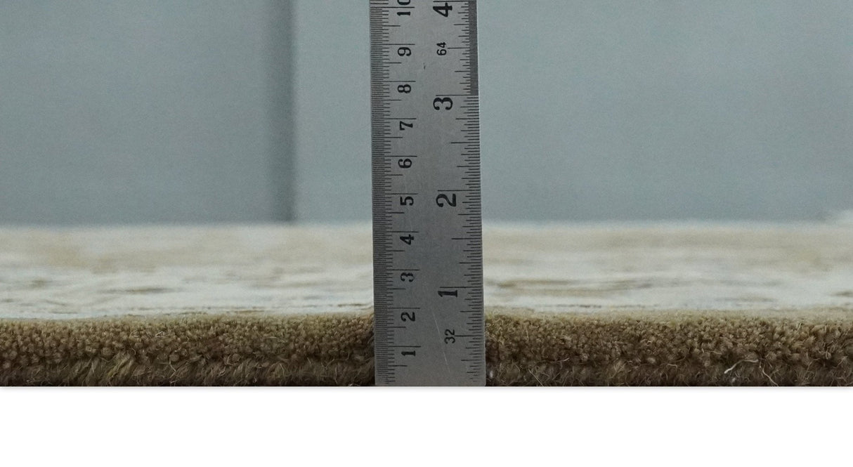 Custom Made Hand Tufted Earthy Camel and Beige Traditional Wool Oushak Rug