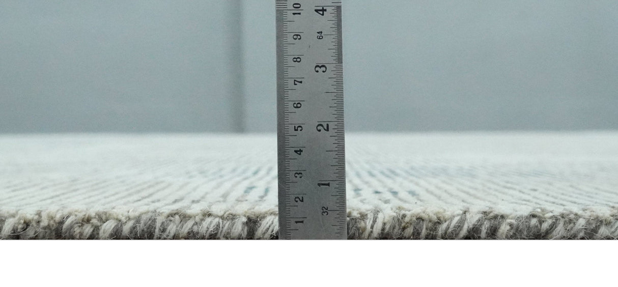 Custom Made Hand Tufted Ivory, Beige and Charcoal Modern Abstract Design Rug