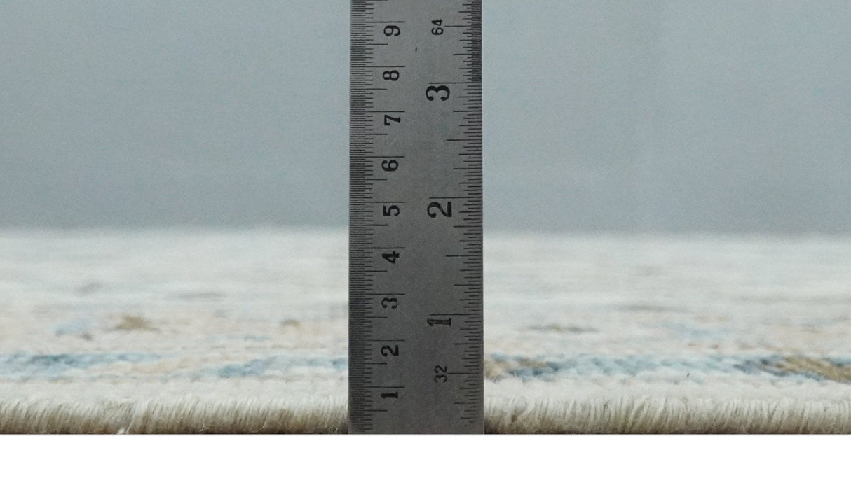 Custom Made Ivory, Peach and Gray Hand knotted Traditional Turkish Design Oushak wool Area Rug