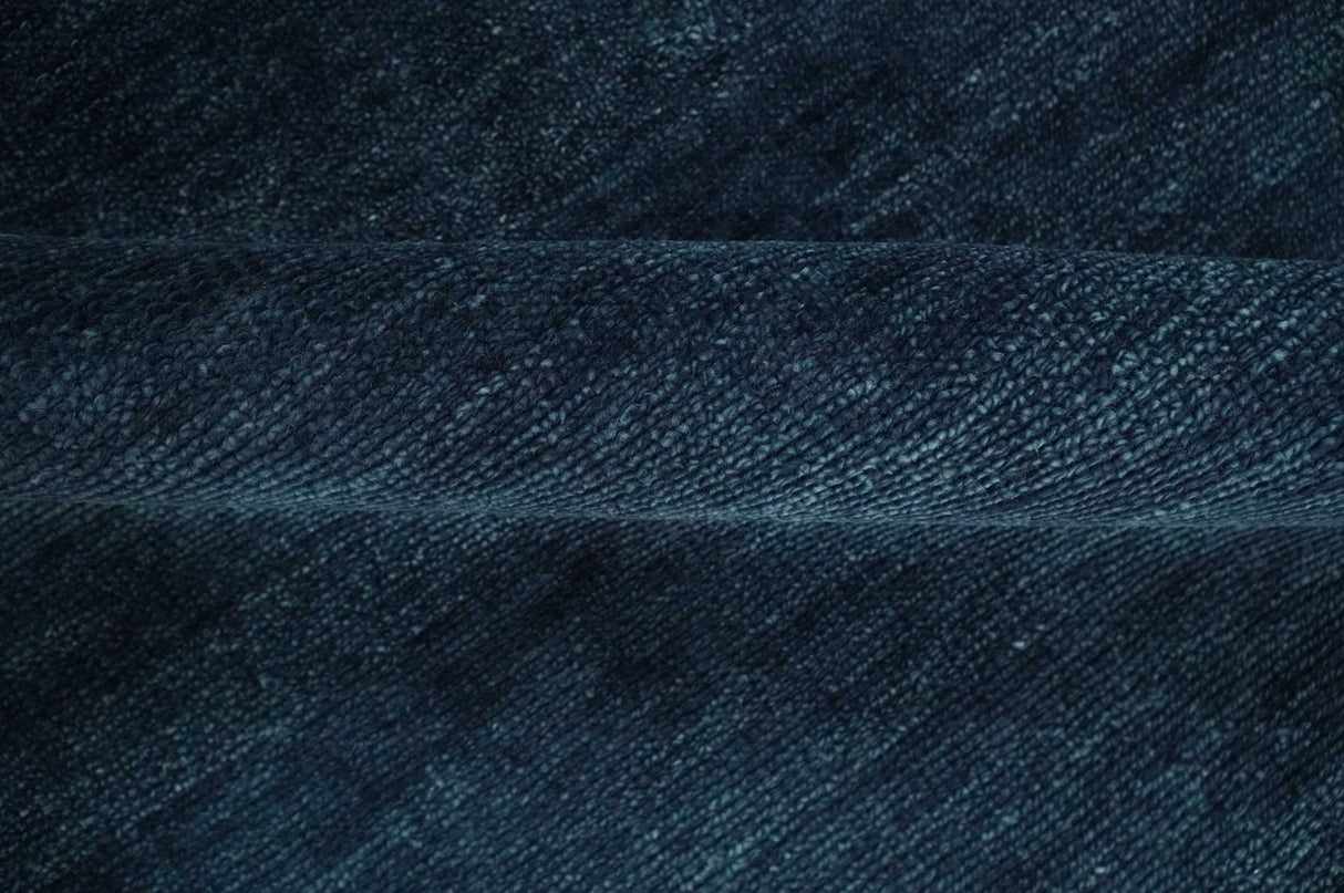 Custom Made Midnight blue Solid Hand knotted Modern wool Area Rug