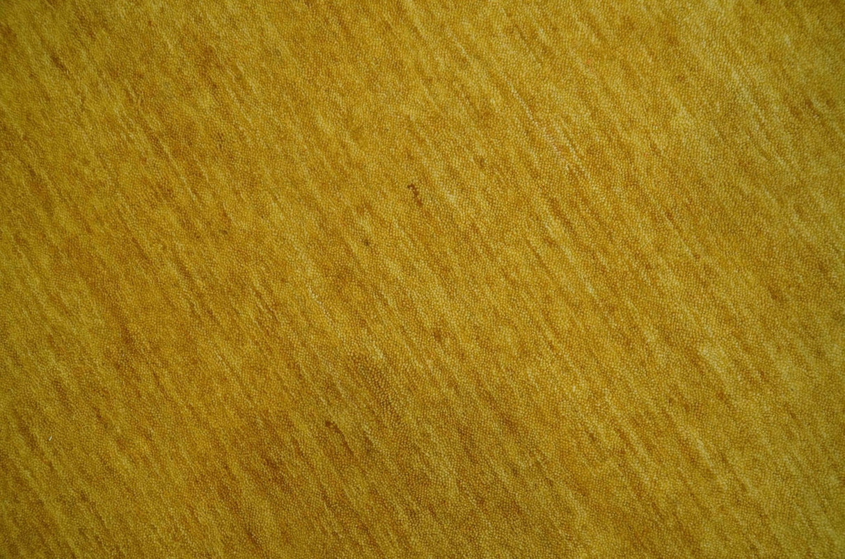 Custom Made Mustard Modern Tribal Design Wool Area Rug