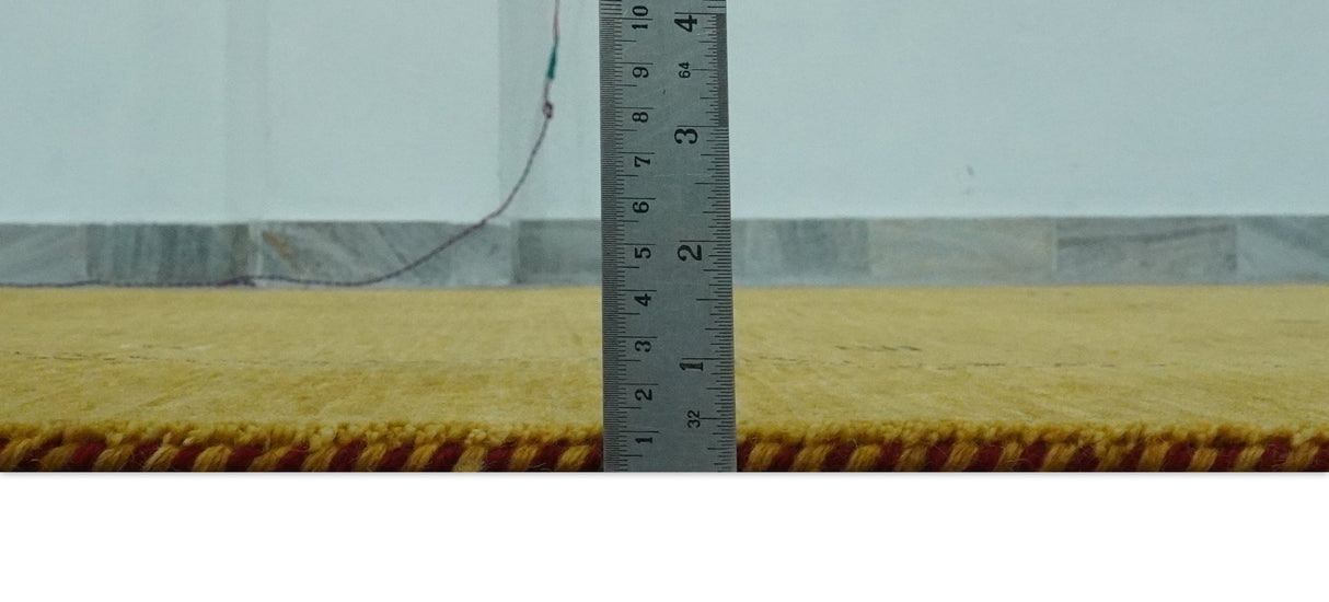 Custom Made Mustard Modern Tribal Design Wool Area Rug