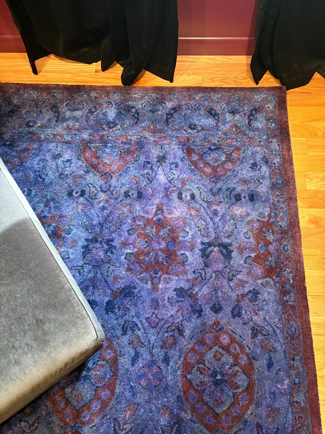 Custom Made Hand Tufted Blue Traditional Style Overdyed Wool Area Rug
