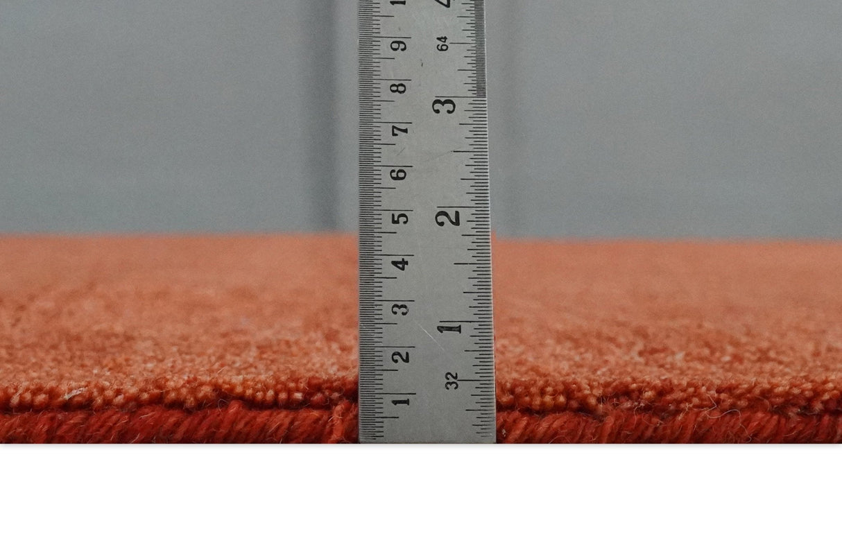 Custom Made Solid Plane Rust Woolen Hand Tufted Multi Size wool Rug