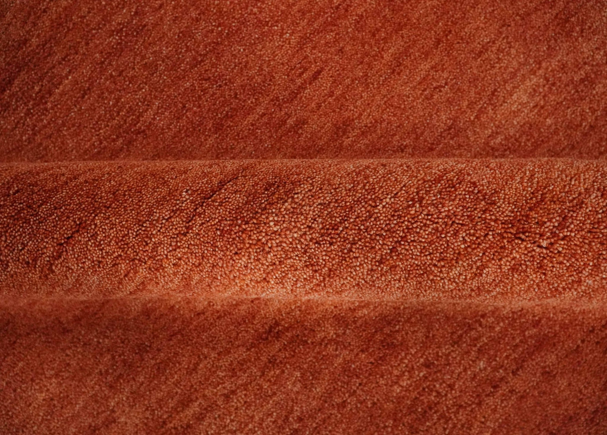Custom Made Solid Plane Rust Woolen Hand Tufted Multi Size wool Rug
