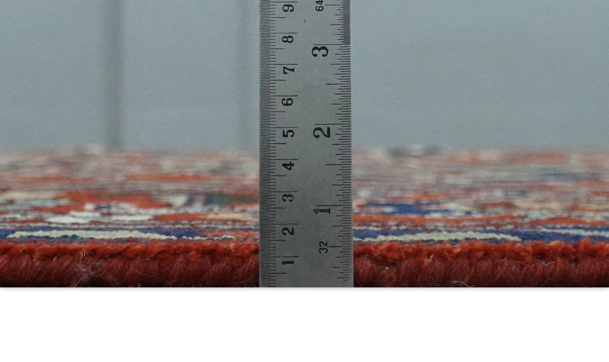 Custom Made Traditional Brown, Ivory and Blue Hand knotted Multi Size wool Area Rug